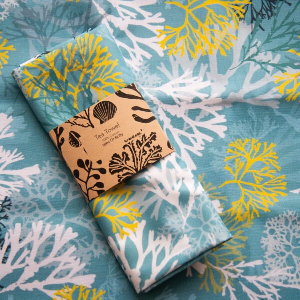 Tea Towel - Teal Seaweed